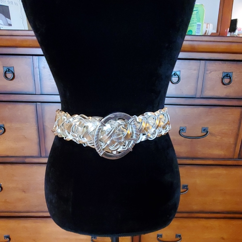 WHBM Gold or silver reversible belt